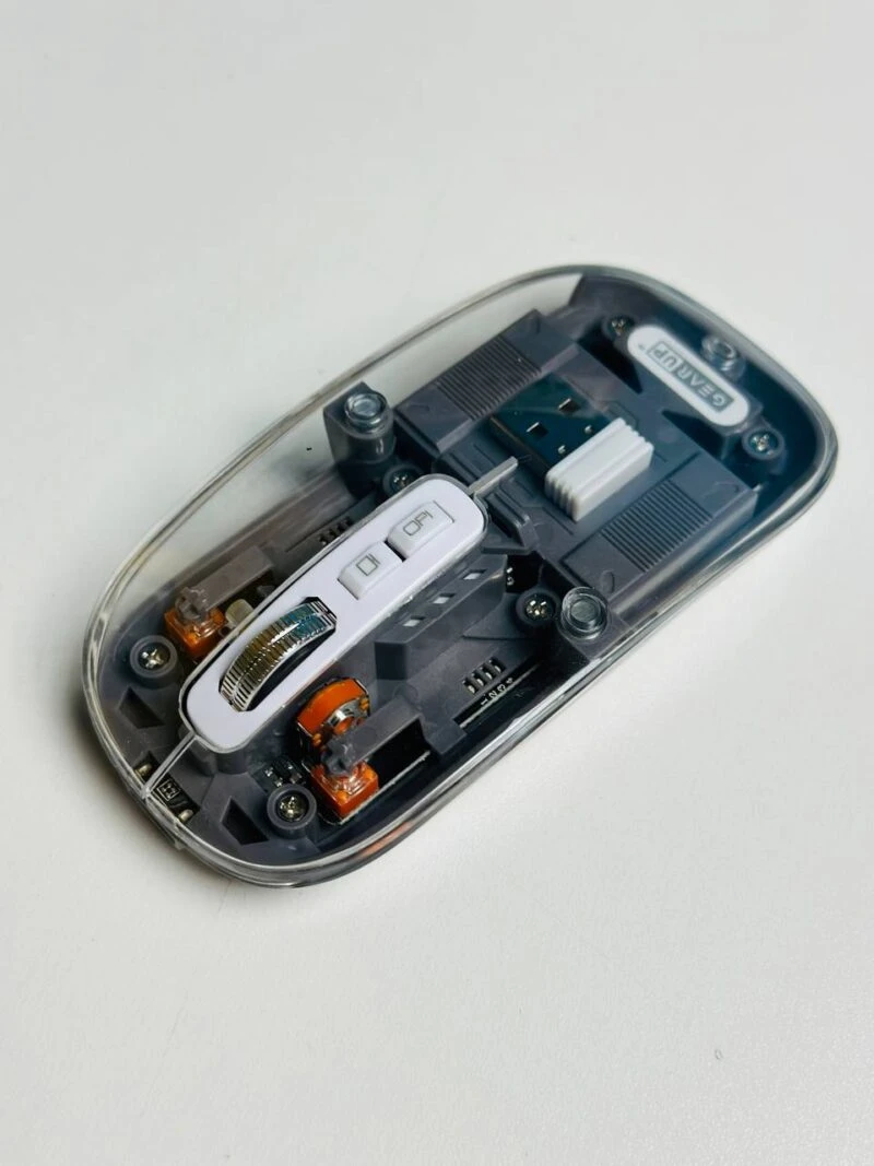 WM30 Transparent Crystal 2.4G + Bluetooth Magnetic Wireless Mouse