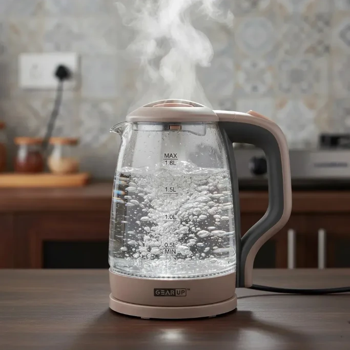 GearUP Electric Glass Kettle (1.8L) – Modern, Fast & Stylish